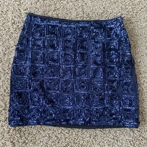 Shimmering Navy Sequin Skirt